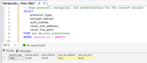 Check SQL Server Connection Encryption and Protocol