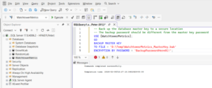 Working with SQL Server Database Master Keys