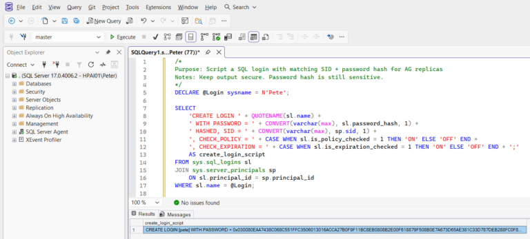 Creating SQL Logins on an Availability Group (AG) Environment