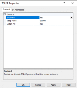 Enabling TCP Connections in SQL Server